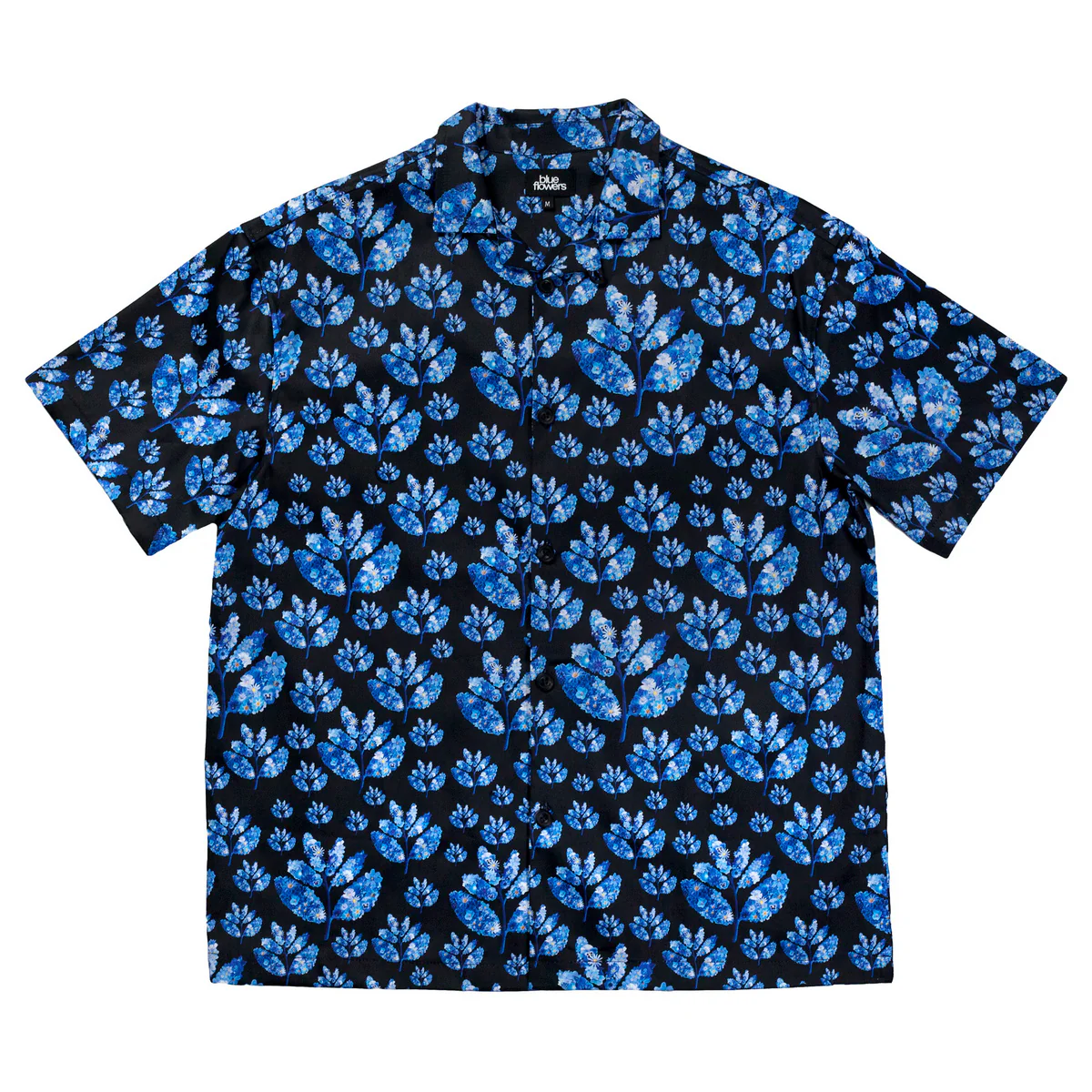 Camicia Maniche Corte Blue Flowers Collab